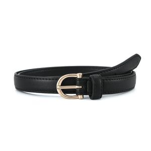 Women Skinny Black Faux Leather Belts For Dress Ladies Thin Waist Belt With🐳